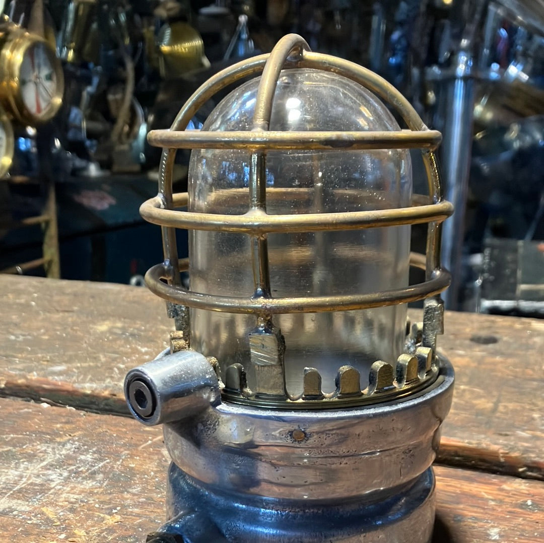 Aluminium Passage Light with Brass cage