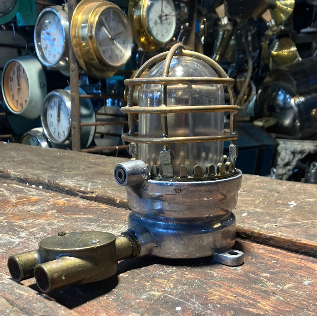 Aluminium Passage Light with Brass cage