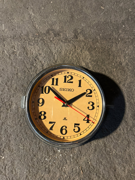 Seiko Salvaged Ships Cabin Clock Polished