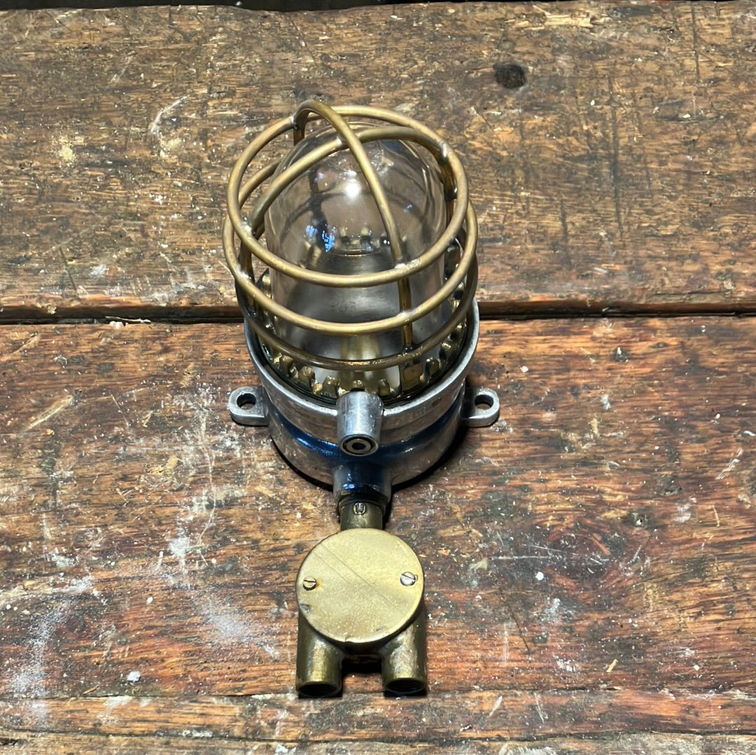 Aluminium Passage Light with Brass cage