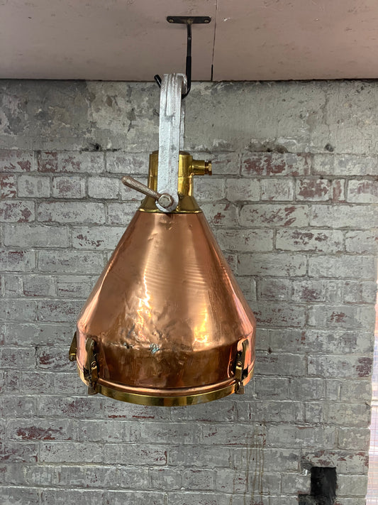 Large Copper and Brass Pendant Light