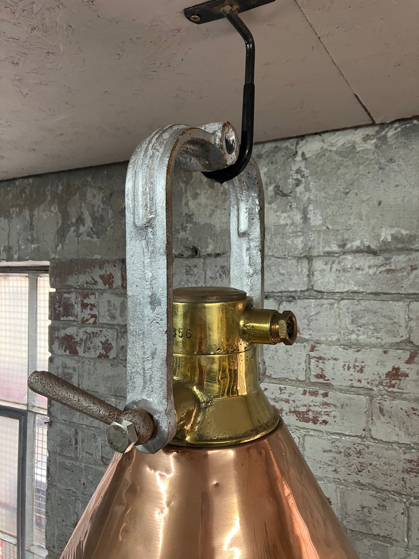 Large Copper and Brass Pendant Light