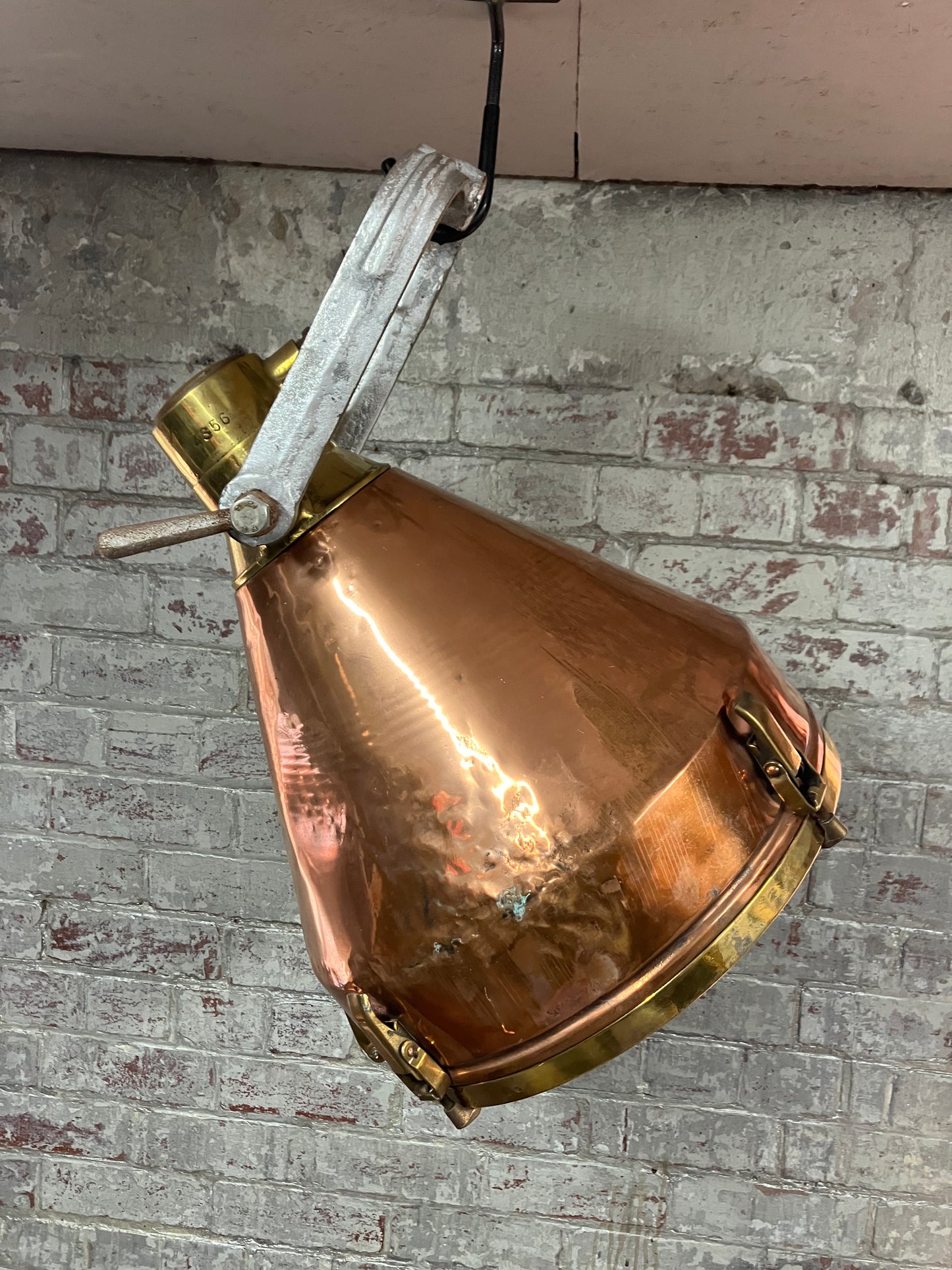 Large Copper and Brass Pendant Light