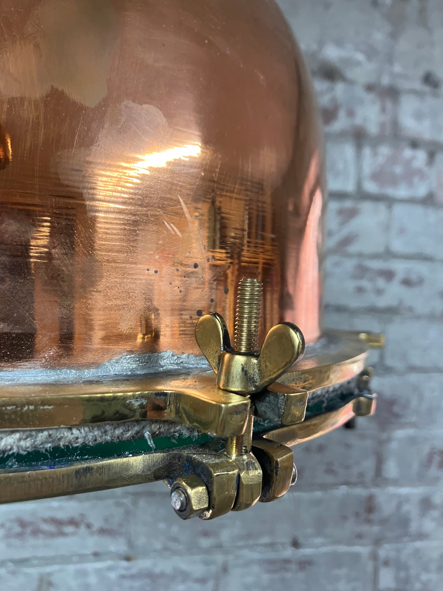 Copper and Brass Dome Pendant Light