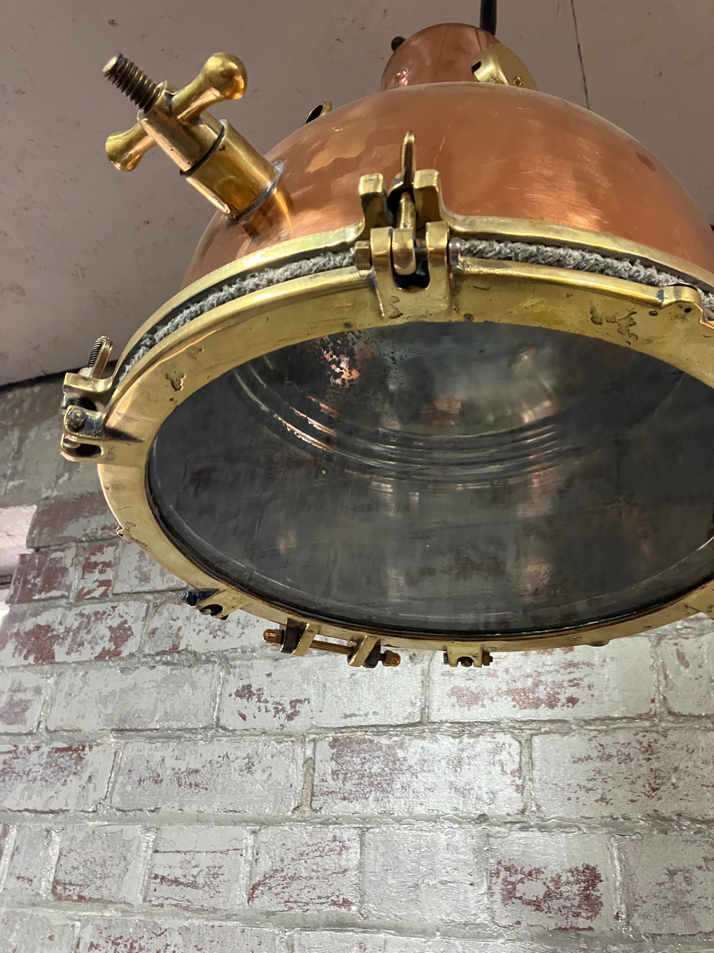 Copper and Brass Dome Pendant Light