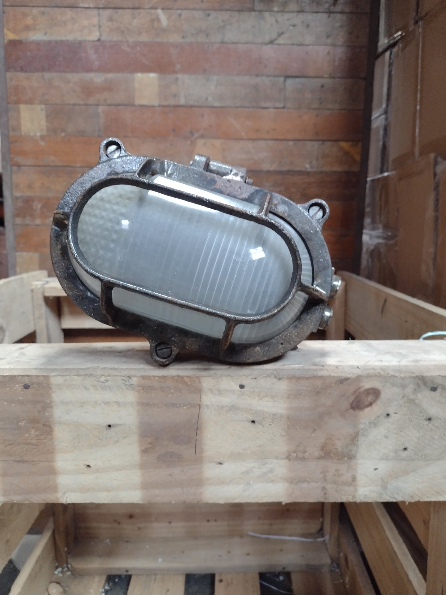 Steel Oval Bulkhead Wall Light Large