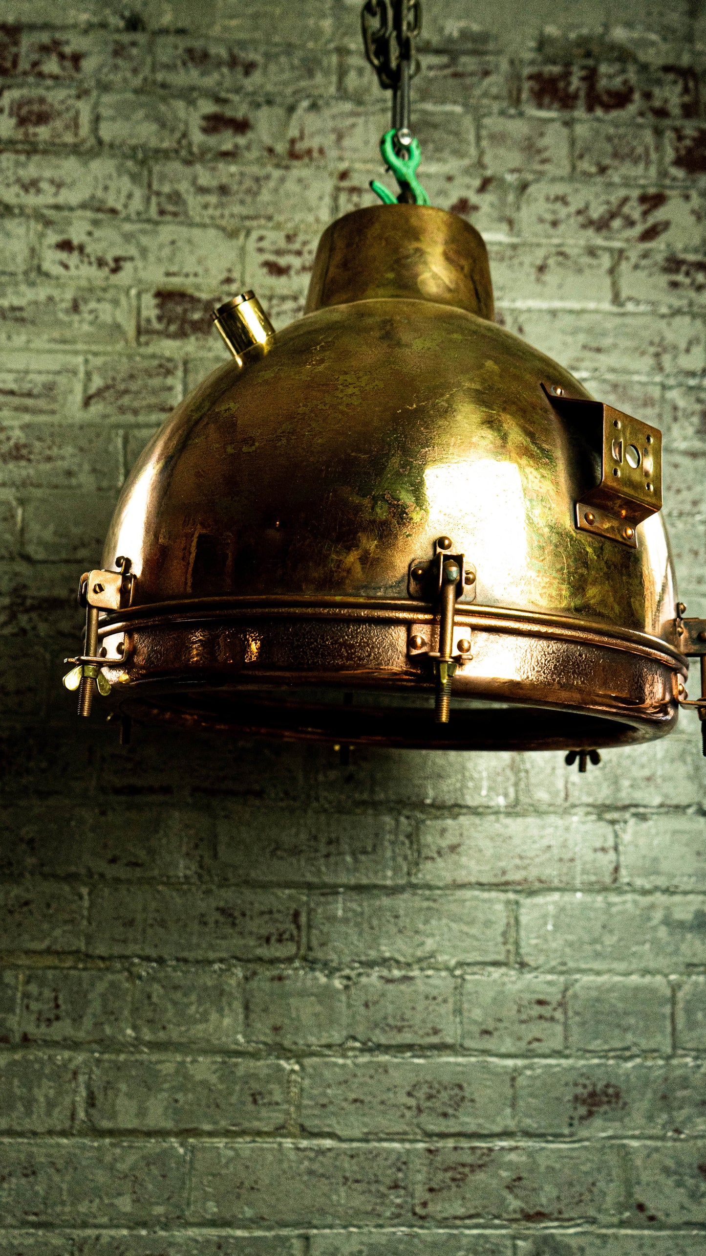 Brass dome pendant light