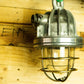 Cast Aluminium Hanging Light with Brass Cage
