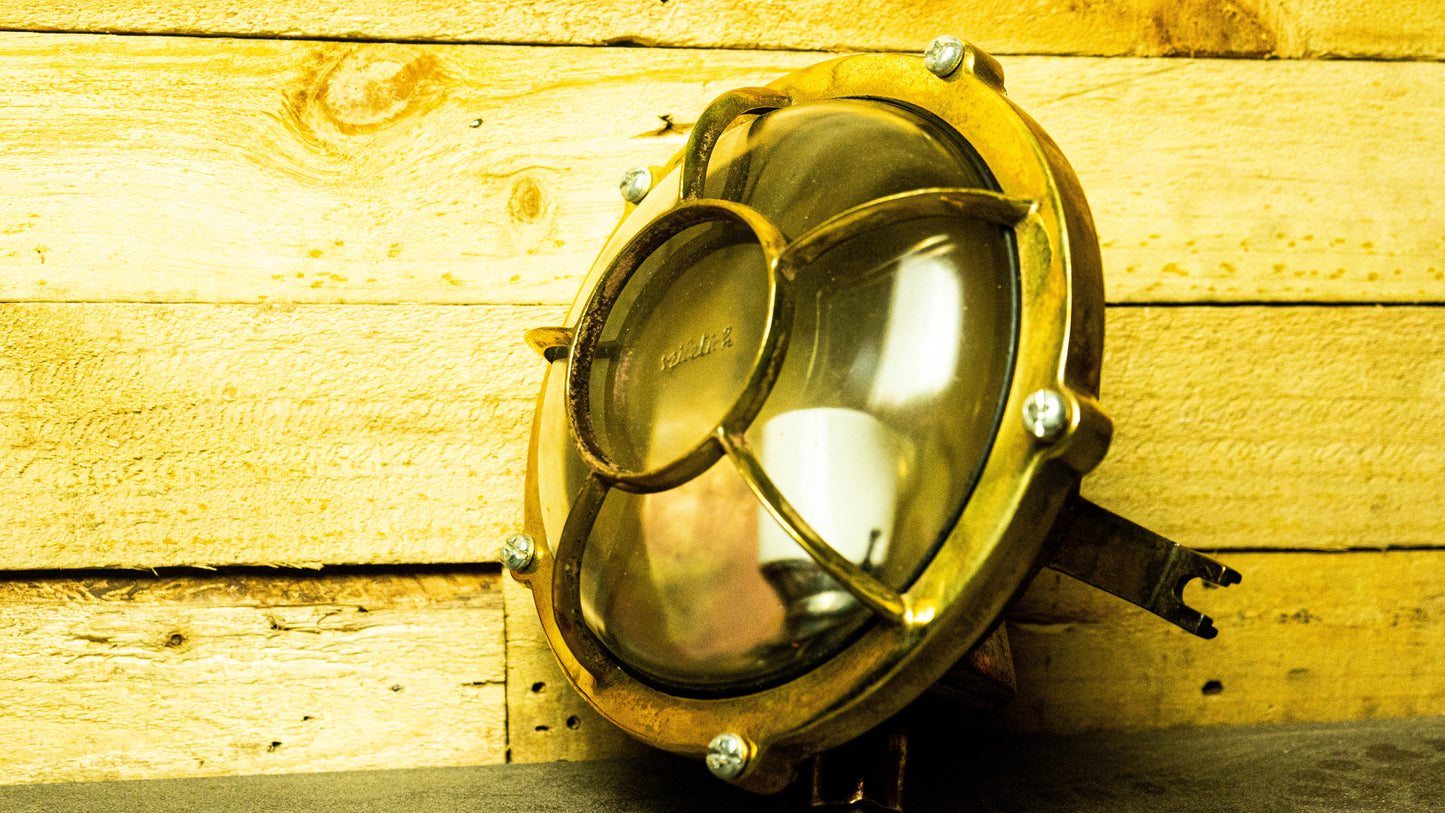 Brass Bulkhead Light by Miletich