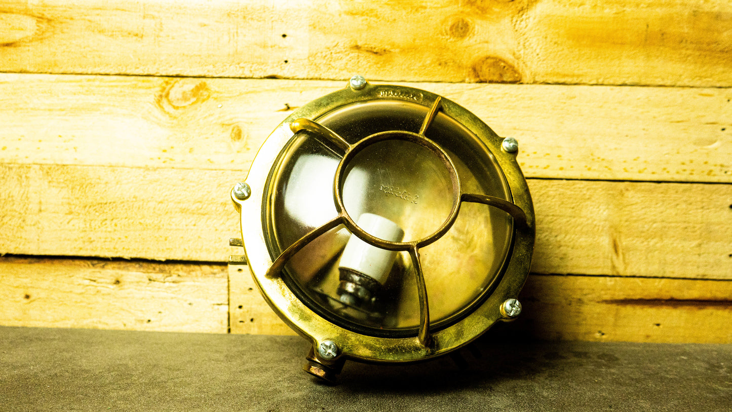 Brass Bulkhead Light by Miletich